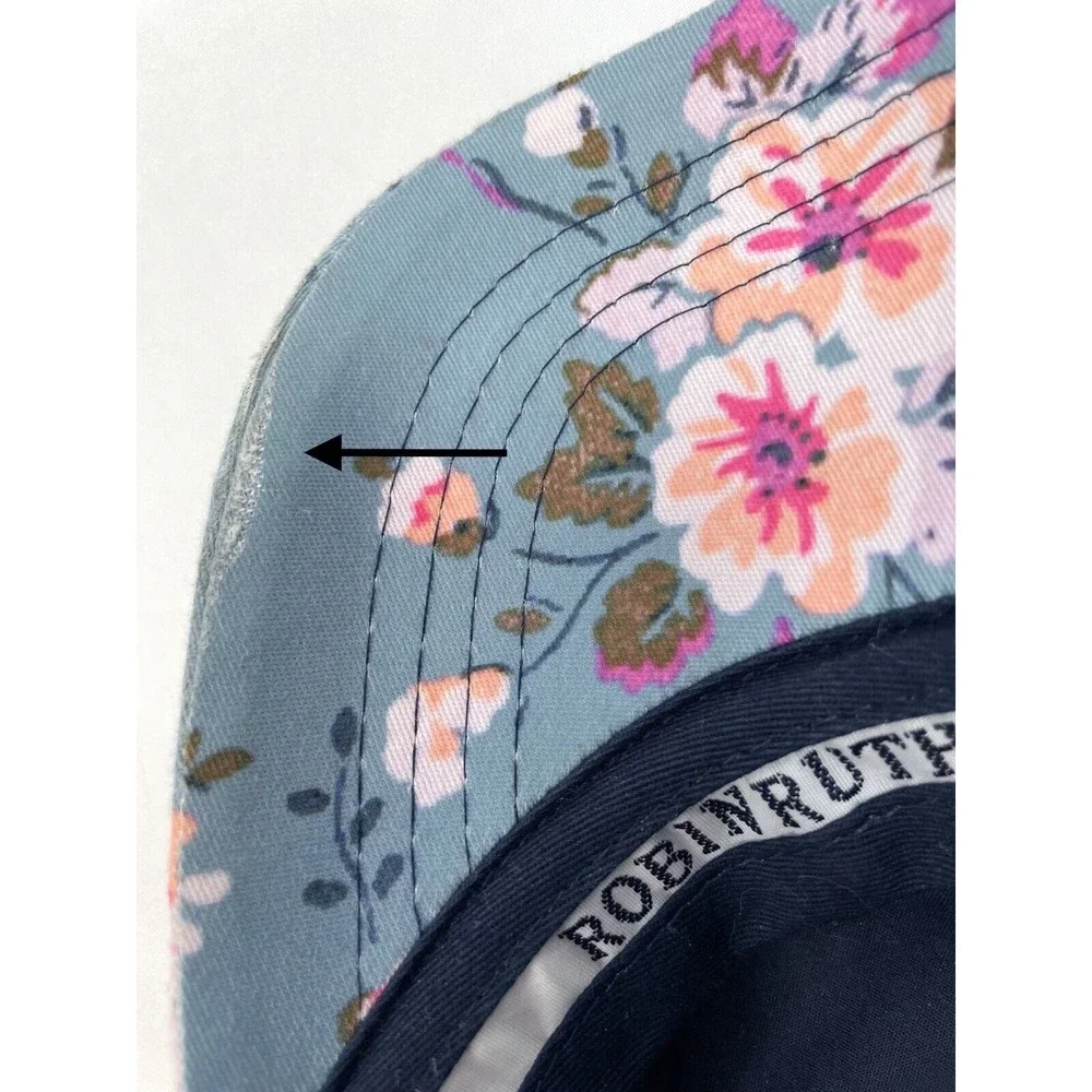 Miami Beach Robin Ruth Blue Floral‎ Hat Embroidery Snapback